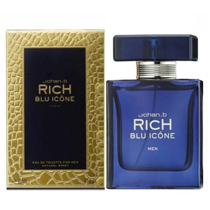 Rich Blu Icone Cologne by Johan B 3.0oz Eau De Toilette spray for men